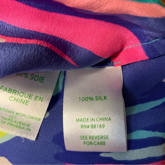 Women's Lilly Pulitzer Elsa Top Silk Blouse Size Small - Picture 4 of 7